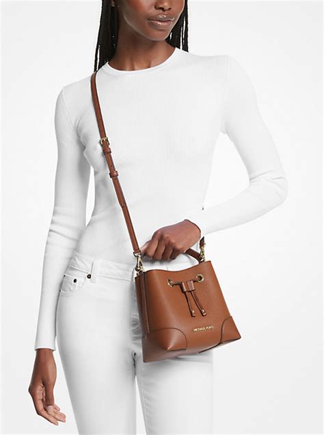 michael kors mercer small pebbled leather bucket bag|Michael Kors mercer gallery small.